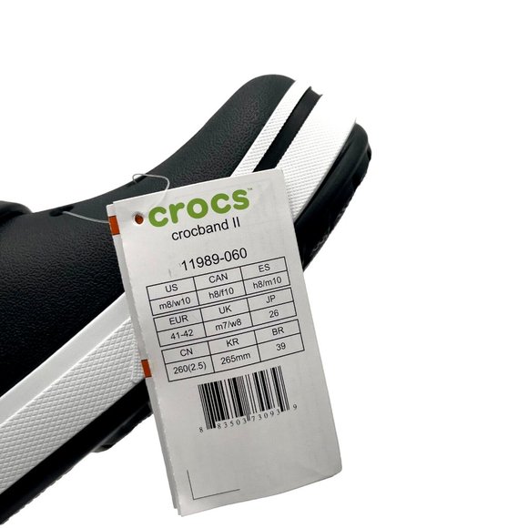 Crocs Crocband Mens Clog Size 8 Black Slip on Water Friendly Comfortable Sandals - Picture 7 of 15